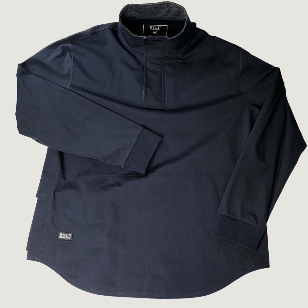 BYLT Elite Fairway Pullover Jacket Mens XXL Navy Blue Magnetic Snap Golf Tech